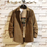 Casual Spring Autumn Plaid Shirt Men Long Sleeve High Quality 2020 Japan Style Loose Streetwear Plus Size M-5XL Clothes