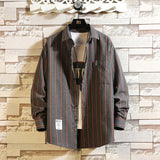 Casual Spring Autumn Plaid Shirt Men Long Sleeve High Quality 2020 Japan Style Loose Streetwear Plus Size M-5XL Clothes